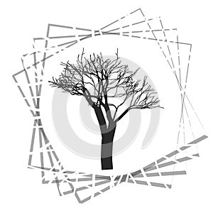 Nature and plant concept represented by dry tree icon. isolated and flat illustration vector eps10 dead trees silhouette