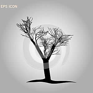 Nature and plant concept represented by dry tree icon. isolated and flat illustration vector eps10 dead trees silhouette