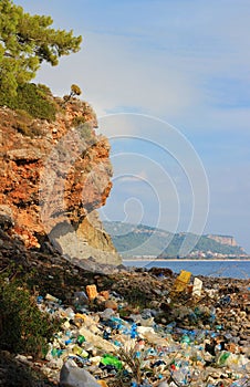 Nature pollution at seacoast