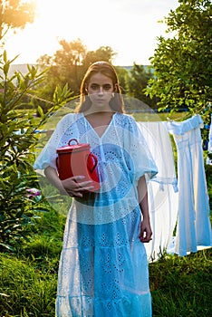 Nature portrait of young sensual woman outdoor. American woman portrait outdoors. Beautiful natural woman in nature