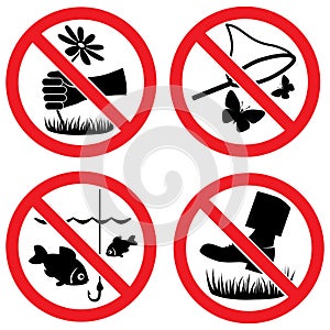 Nature protection vector signs