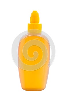 Nature pure honey in plastic bottle