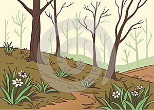 Nature Recovery After Wildfire Concept Art vector background photo