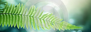 Nature\'s Beauty: A Vibrant Green Fern Leaf Amidst a Dreamy Blurred Background