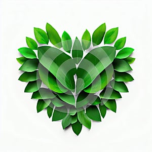 Nature\'s Embrace, Leaves Sculpting a Heart, Generative AI