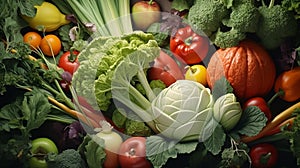 Nature\'s exquisite details, in a close-up canvas of vegetables
