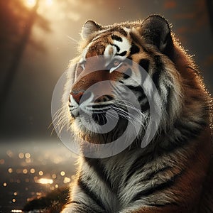 Nature\'s Fierce Guardian: The Formidable Tiger. photo
