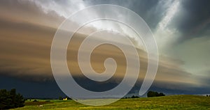 Nature's Fury Unleashed. Epic Supercell Storm Timelapse. Mesocyclone supercell storm captured in Lithuania Europe