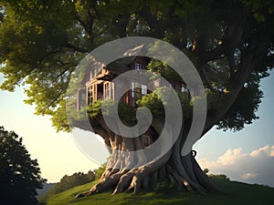 Nature\'s Hideaways: Captivating House in the Tree Photography for Sale