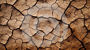 Nature\'s Intricate Canvas: Close-up of Cracked Fine-Grained Soil