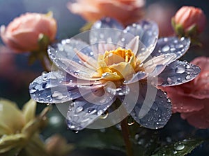 nature\'s jewels: glistening dew on petals photo
