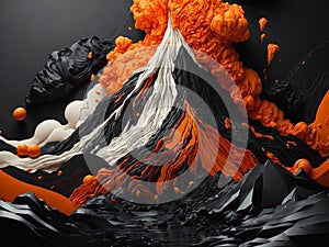 Nature\'s Power Unleashed Intense Volcanic Eruption on an Abstract Background, Ai Generative