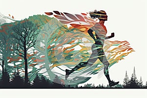 Nature\'s Run: A Conceptual Image of Running Outdoors.