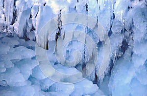 Nature\'s Sculpture - Frozen waterfall closeup