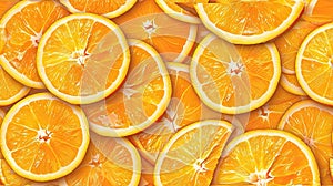 nature's symmetry with a seamless pattern of orange slices forming an eye-catching background. SEAMLESS PATTERN