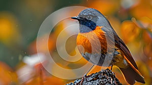 Nature's symphony: animated birds in tree concert basked in warm light.