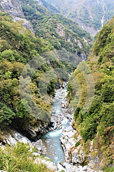 Nature scene - Taroko Gorge, an impressive canyon in Hualian, Taiwan. Selective focus.