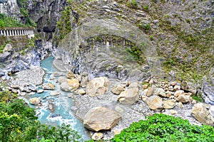 Nature Scenery of Taroko Gorge with Indian Chief Rock