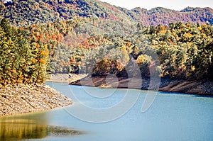 Nature scenes arounf lake fontana in great smoky mountains