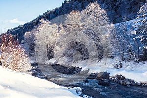 Nature Scenes winter landscape river.