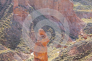 Nature Sculpture in Binggou Danxia Canyon Landform in Zhangye, China