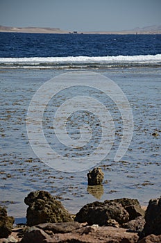 Nature.sea.pebble beach.wave.stones