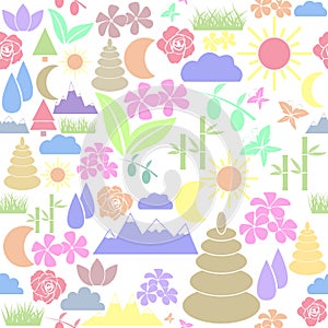 Nature seamless pattern background icon