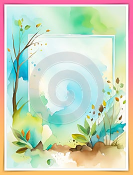 Nature and seasons theme for invitation, greeting card and celebration message. space for text.