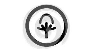 Nature Shield Tree Protection Icon, Environmental Security Concept, vector design Generative AI