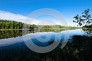 Scenes of lakes and forests. photo