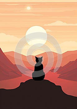 Nature silhouette illustration background cat