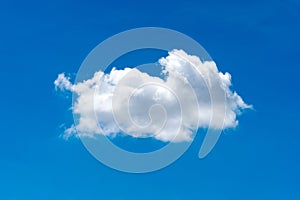 Nature single white cloud on blue sky background