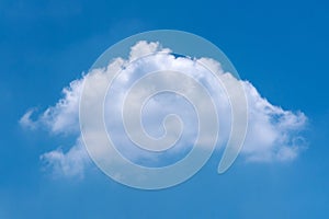 Nature single white cloud on clear blue sky background