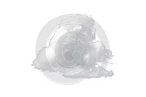 Nature single white cloud isolated on white background.