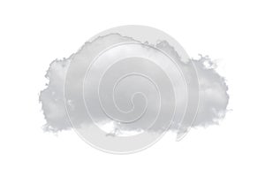 Nature single white cloud isolated on white background.