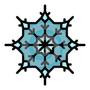 Nature snowflake icon color outline vector photo