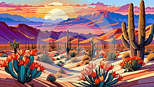 Nature southwest landscape scenic desert sand cactus blossom