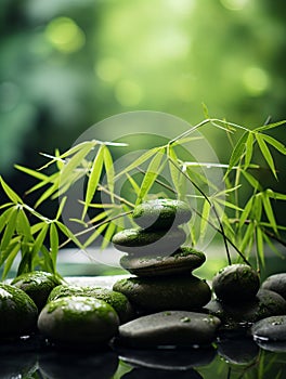 nature spa stones setting