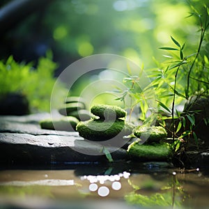 nature spa stones setting