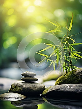 nature spa stones setting