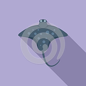 Nature stingray icon flat vector. Animal marine