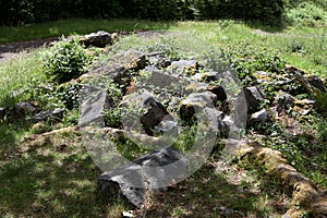Nature stone rocks ruins, Yvoir, Dinant, Wallonia, Belgium