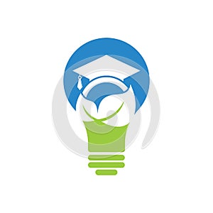 Nature student bulb shape concept vector logo