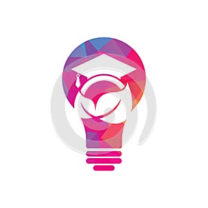 Nature student bulb shape concept vector logo