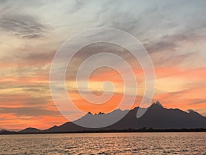 The nature sun has set