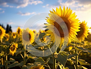 nature sunflower field scenery