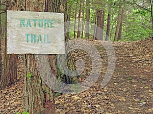 Nature trail and sign, Berkshires, Massachusetts photo
