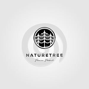 Nature tree company pine logo vector emblem illustration design