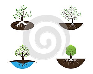 Nature tree icon logo design vector illustration