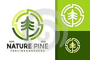 Nature Tree Pine Logo Logos Design Element Stock Vector Illustration Template